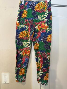 Women’s vintage Floral Print Stretch Pants - Multicolor